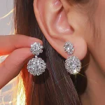 Hollow Flower Silver Plated Earrings | Elegant Bridal & Daily Wear Dangle Jewelry for Women 2025