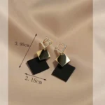 ⁦أقراط طويلة نسائية بتصميم ماسي فاخر، لمسة موضة كورية للهدايا واللبس اليومي، تناسب مختلف المناسبات⁩ - الصورة ⁦5⁩