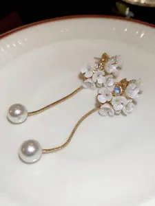 أقراط نسائية طويلة مزينة بشرابات ولآلئ، هدية أنثوية أنيقة لعيد الأم وعيد الحب، تصميم زهري أنثوي أنيق وجذاب 5 17110025730264ebbb6ae9f802763cf0d94f06951d