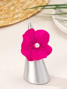 خاتم نسائي لؤلؤ وزهرة بتصميم هندسي أنيق، إكسسوار نسائي مميز لهدايا عيد الأم أو الحب 5 1717660615879423dd25fc8e224202138baa0f9780