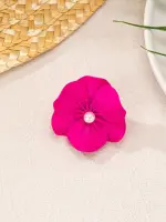 خاتم نسائي لؤلؤ وزهرة بتصميم هندسي أنيق، إكسسوار نسائي مميز لهدايا عيد الأم أو الحب - الصورة 5
