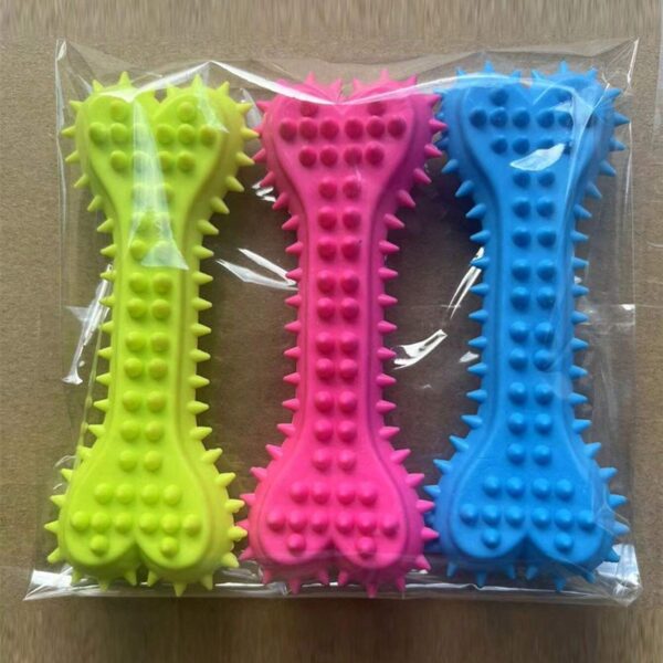 قطع من ألعاب مضغ الكلاب – لعبة مضغ على شكل عظمة لتنظيف الأسنان، عصا مطاطية لتنظيف الأسنان ومضغها، مثالية للتدريب والتسلية.