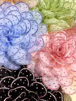 ⁦بروش زهرة ثلاثي الأبعاد فاخر بفصوص لامعة، إكسسوار كبير للمناسبات والفساتين وحقائب اليد⁩ - الصورة ⁦20⁩