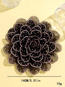 بروش زهرة ثلاثي الأبعاد فاخر بفصوص لامعة، إكسسوار كبير للمناسبات والفساتين وحقائب اليد 10 17199084535a4debe317763c6ff36623948fb42132