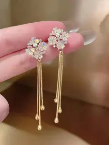 أقراط نسائية توبشايني الكورية المتدلية بتصميم الزهور الملونة وحجر الراين، لمسة أنثوية جذّابة لكل المناسبات 5 172483166736bf99c6993a74ef21db01248c1cb55b