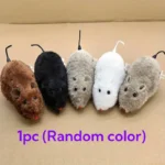 لعبة فأر بالستيكية متحركة للقطط - إكسسوار تفاعلي للعب القطط، مصنوعة من القماش، مناسبة لجميع الأنواع