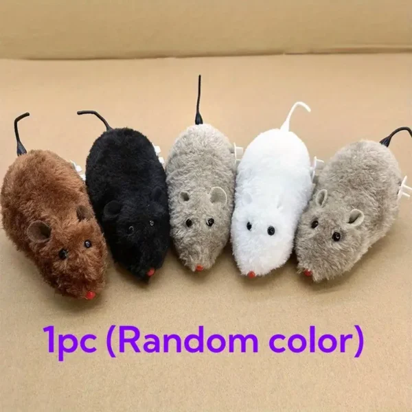 لعبة فأر بالستيكية متحركة للقطط - إكسسوار تفاعلي للعب القطط، مصنوعة من القماش، مناسبة لجميع الأنواع