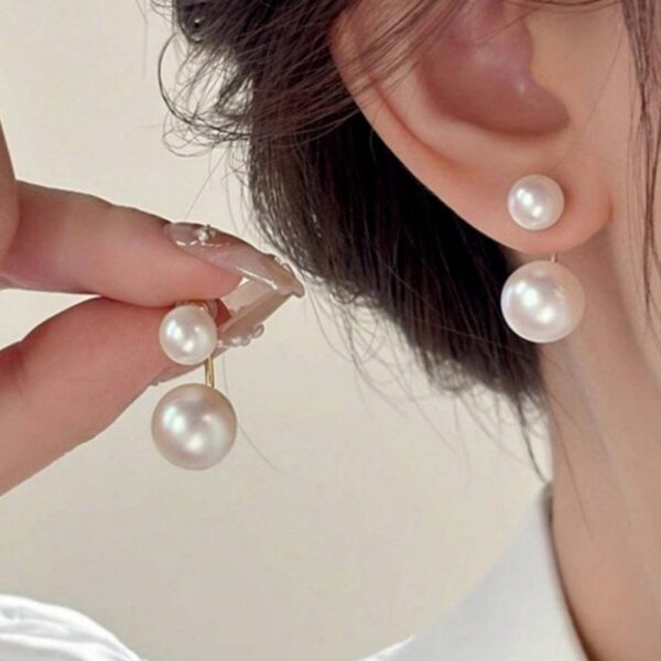 French Chic Double-Sided Pearl Earrings – Elegant & Versatile Luxury Accessory
