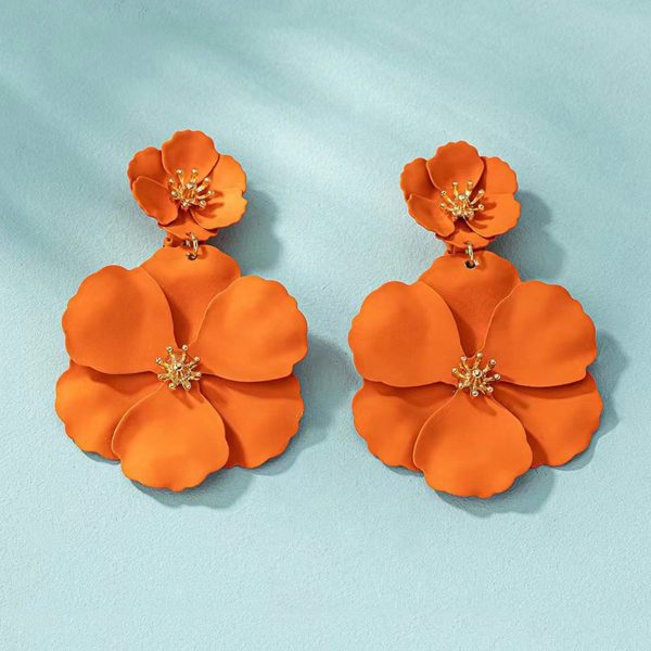 Asymmetrical Colorful Flower Earrings | Bold Multi-Layer Studs – Perfect Gift for Her 2025