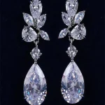 Bridal Water Drop Zirconia Earrings | Pear Shaped Wedding Jewelry for Elegant Brides