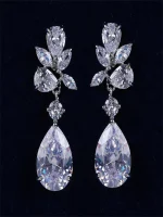 Bridal Water Drop Zirconia Earrings | Pear Shaped Wedding Jewelry for Elegant Brides