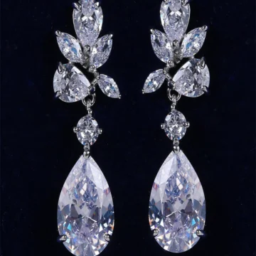 Bridal Water Drop Zirconia Earrings | Pear Shaped Wedding Jewelry for Elegant Brides