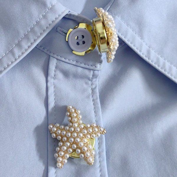 أزرار زينة قابلة للتركيب على شكل نجم بحر وزهرة – لمظهر فاخر وأنيق