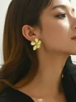 أقراط نسائية بتصميم زهري كلاسيكي عتيق، إكسسوار أنثوي مثالي للهدايا والمناسبات - الصورة 2