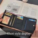 محفظة نسائية بتصميم كلاسيكي أنيق وطبعة جلد النمر، ثلاث طيات وإغلاق بزر - الصورة 5