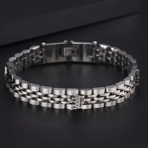 سوار رجالي من الفولاذ المقاوم للصدأ، 3 تاجات فضية، أناقة يومية مثالية للعمل 2 3e58e7eb 48bd 48e4 8c55 e24ae78bfccf 1