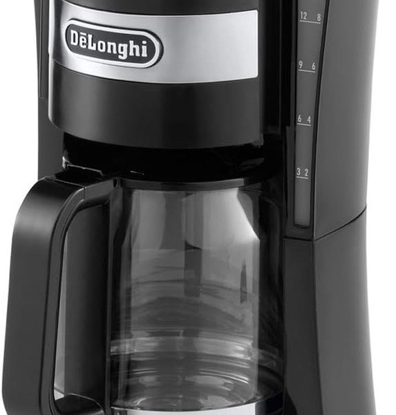 ماكينة تحضير القهوة بفلتر من ديلونجي، 1.25 لتر، نظام اغلاق تلقائي ومضاد للتنقيط