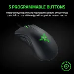 Razer DeathAdder Essential Wired Gaming Mouse – 6400 DPI Optical Sensor, 5 Programmable Buttons, - الصورة 3