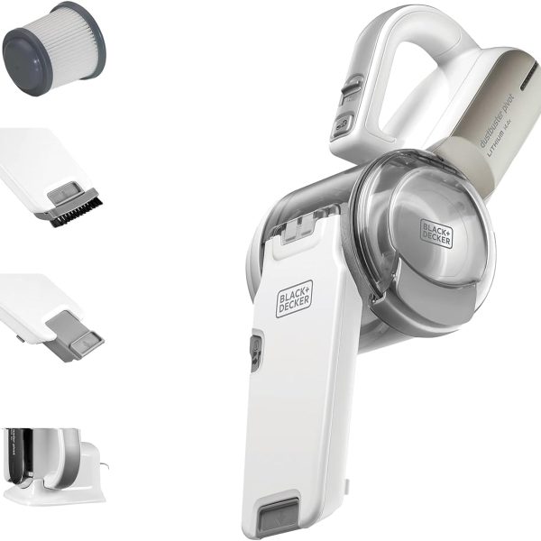 مكنسة كهربائية من بلاك أند ديكر محمولة بشفط محوري إعصاري وبطارية ليثيوم أيون 14.4 فولت