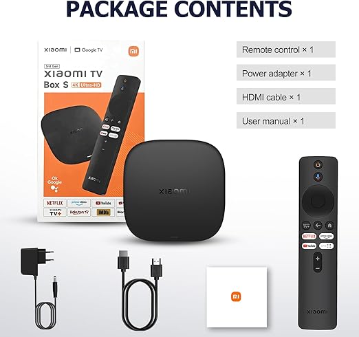 Xiaomi TV Box S 3rd Gen - 4K UHD, Google TV, 32GB Memory, Dolby Vision & Atmos, WiFi 6, HDMI 2.1, Fast Streaming, Compact and Powerful