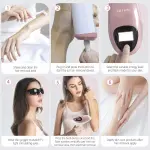 ⁦جهاز ازالة شعر الجسم ملاي T3 بتقنية IPL، استخدام جاف، 500000 ومضة - روز جولد⁩ - الصورة ⁦4⁩