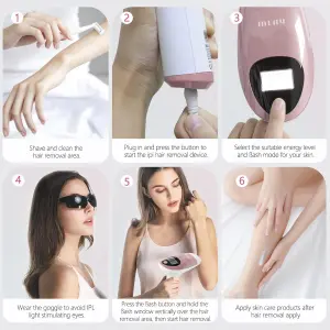 جهاز ازالة شعر الجسم ملاي T3 بتقنية IPL، استخدام جاف، 500000 ومضة - روز جولد 4 71y6MJ JW0L. AC SL1500