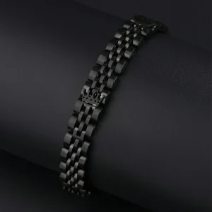 سوار من الفولاذ المقاوم للصدأ بتصميم ثلاثة تاجات فضية، أنيق وأنيق، مناسب للرجال في العمل 3 7d689313 3c03 4a4e b320 3eb33e0ff9c8