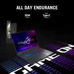 ⁦اسس لابتوب روج ستريكس G16 للالعاب بشاشة FHD IPS 16 انش 165Hz ومعالج انتل كور i7-13650HX، ذاكرة RAM DDR5 16GB، SSD 1TB، انفيديا جيفورس RTX 4060، واي فاي 6E، كيبورد انجليزي، ويندوز 11 هوم⁩ - الصورة ⁦7⁩