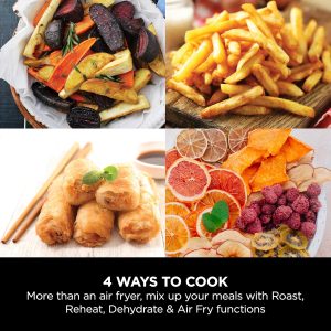 مقلاة هوائية Af100 من نينجا للتحميص واعادة التسخين والتجفيف، 3.8 لتر، 1550 واط، رمادي واسود 6 91ifbIa7mxL. AC SL1500