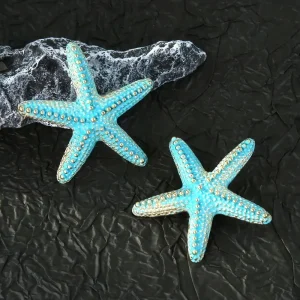 أقراط نجم البحر تركواز وذهبي، تصميم شاطئي أنيق للنساء مميز مستوحى من البحر يمنح إطلالة ناعمة وعصرية 3 93a7d42c f3cb 421e 9795 91f218a81485