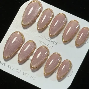 10 قطع أظافر صناعية لاصقة بنفسجية بتصميم عين القط اللامعة - شكل لوزي بطول متوسط مع تأثير مرآة 3D ولمسات ذهبية معدنية للمانيكير الأنيق 3 a0501dfc 7070 4968 a77c 182007338bee