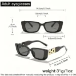 نظارات نسائية كبيرة بتصميم مربع وعدسات سوداء، إطلالة عصرية خفيفة وأنيقة، إكسسوار مثالي للارتداء اليومي أو لتنسيق الإطلالات - الصورة 5