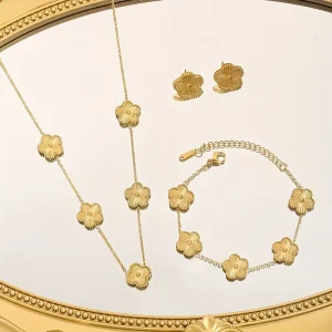 طقم مجوهرات نسائي عصري 4 قطع، زهور أنيقة بتقنية القص الليزري، يتماشى مع الأزياء الكاجوال والرسمية 2 01ce6722 cfb7 4758 93f9 dac027f10a5b