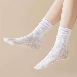 جوارب دانتيل نسائية كاحل بألوان باستيل، طقم 3 أزواج بنقشة زهرية أنيقة وخامة عالية الجودة 3 0245647d 4357 49ab 87c8 eaba5dc65e0d