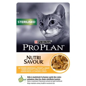 PURINA (PRO PLAN) Sterilised Nutri Savour، طعام نوتري سيفور للقطط المعقمة، وجبات رطبة بنكهات متعددة ومتوازنة 2 07613034588265 C1N1 ProPlanCatChicken85g 43738700
