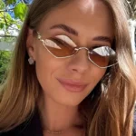 نظارات شمسية نسائية ريترو 2025 بتصميم معين نصف إطار، عدسات بولي كربون وإطار معدني أنيق - الصورة 5