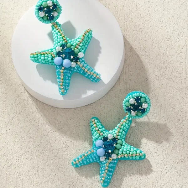 أقراط بوهيمية نسائية يدوية، نجمة الشاطئ من مي تشوين، إكسسوار صيفي أنثوي