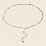 حزام نسائي معدني أسود مرصع بالراين، إكسسوار أنيق لجميع المناسبات، يضفي لمسة جمالية فاخرة للمظهر العام - الصورة 5