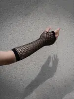 قفازات نسائية للهالوين بتصميم شبكي بدون أصابع، إطلالة ساحرة للشتاء والمناسبات - الصورة 5