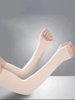 قفازات نسائية بلون موحد بدون أصابع، للعروس ومحبات الأناقة، تصميم أنيق وناعم يناسب فساتين الزفاف والسهرة - الصورة 10