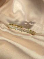 سوار راكول نسائي كف مفتوح بزركونيا مكعب، إكسسوار أنيق للنساء للحفلات والزفاف - الصورة 2