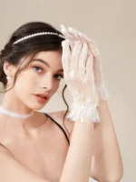 قفازات دانتيل نسائية للحفلات والفالنتاين، لمسة أنيقة للمناسبات، مثالية للاستخدام في جلسات التصوير أو الإطلالات الخاصة