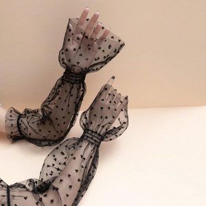 كم ذراع نسائي من التول بتصميم قلب، إكسسوار عصري لحماية أنيقة، يناسب مختلف المواسم وخاصة الربيع والصيف 5 16950375444a54ac33ba19603a8896ba37b2e345f0