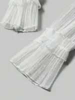 كمّات دانتيل تول أبيض بستايل فيري كور، إكسسوار أنثوي ناعم لعيد الحب، يضفي لمسة ساحرة إلى الفساتين أو الأطقم الرقيقة - الصورة 4