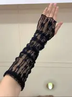 قفازات دانتيل نسائية طويلة بدون أصابع للربيع والمناسبات، هدية مثالية لعيد الحب - الصورة 2