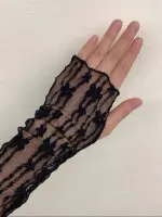 قفازات دانتيل نسائية طويلة بدون أصابع للربيع والمناسبات، هدية مثالية لعيد الحب - الصورة 3