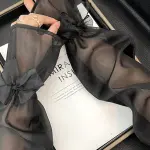 كم نسائي صيفي لحماية الشمس بنسيج جليدي وتصميم فيونكة، للهالوين والزفاف