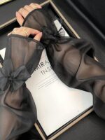 كم نسائي صيفي لحماية الشمس بنسيج جليدي وتصميم فيونكة، للهالوين والزفاف