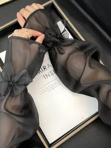 كم نسائي صيفي لحماية الشمس بنسيج جليدي وتصميم فيونكة، للهالوين والزفاف، مناسب للإطلالات القوطية، أو الفساتين الصيفية 2 1713942789ff1040073fcdab7797c952317c6925ce