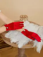 قفازات ساتان نسائية قصيرة بلؤلؤ صناعي، أنيقة للزفاف والحفلات والهالوين، تصميم كلاسيكي راقٍ يعكس الذوق الرفيع - الصورة 5